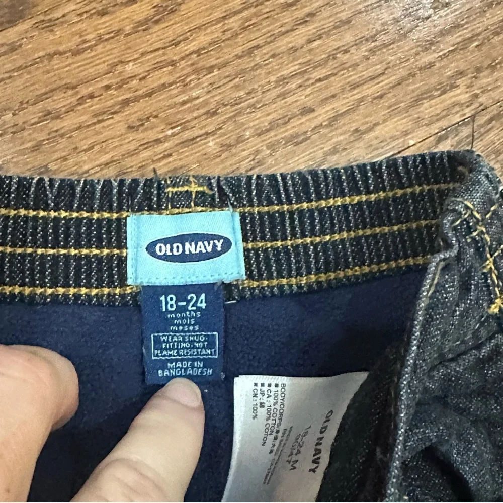 Old Navy Infants Fleece Lined Denim Jeans size 18-24 Month